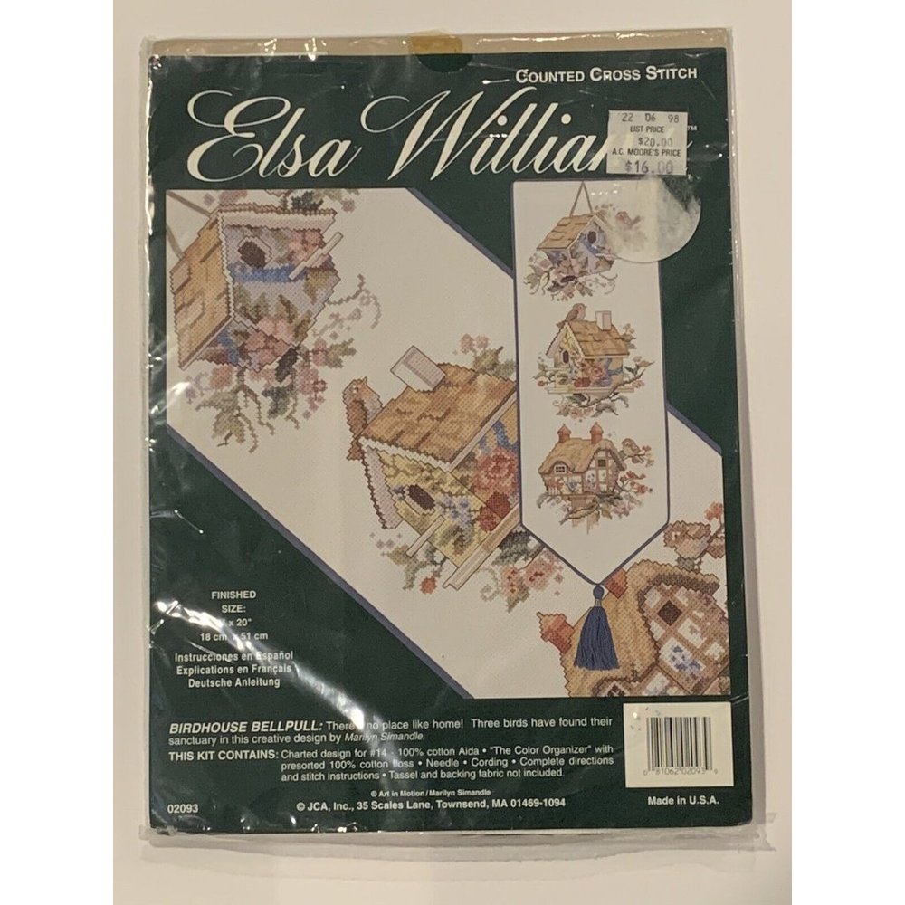 Elsa Williams "Birdhouse" Bellpull  counted Cross Stitch Kit sealed NIP
